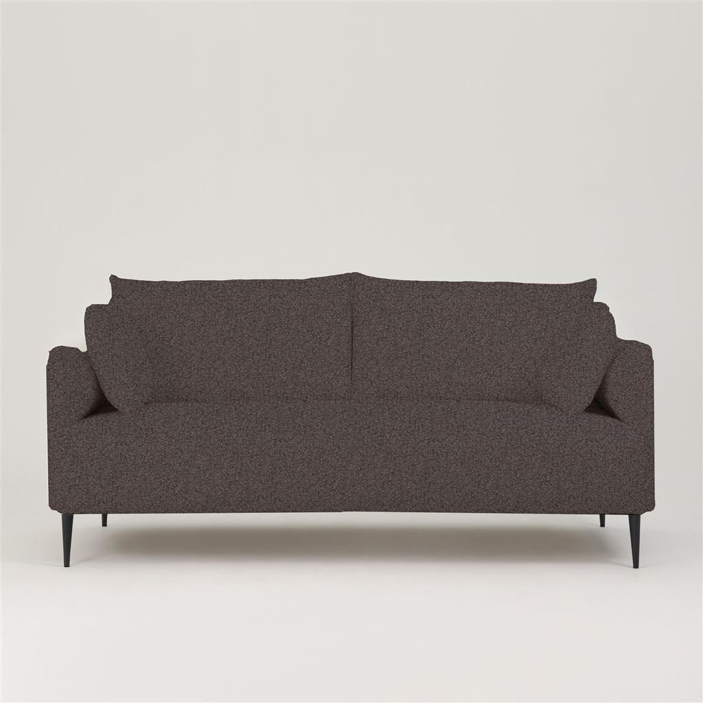 Positano 2.5 seater - Matt Black Legs - Aria Steel