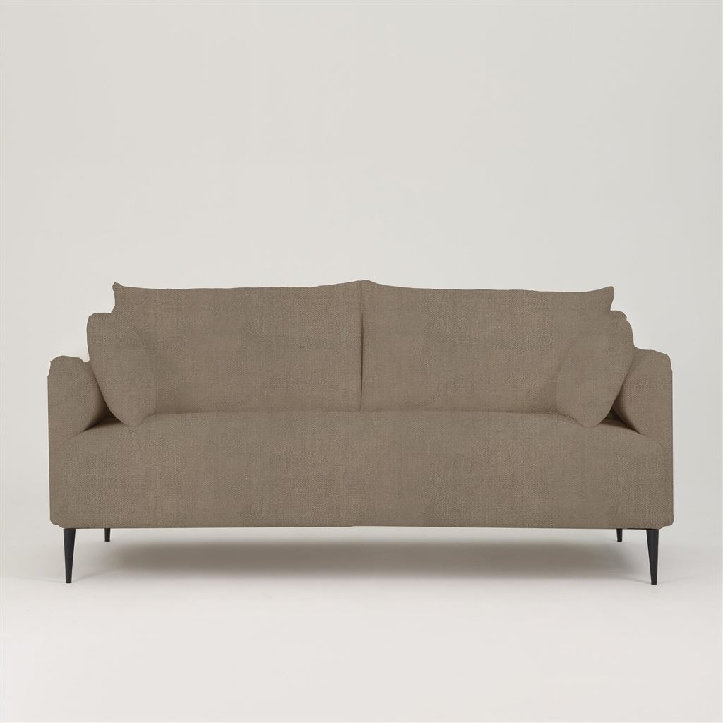 Positano 3 seater - Matt Black Legs - Brera Lino Cocoa