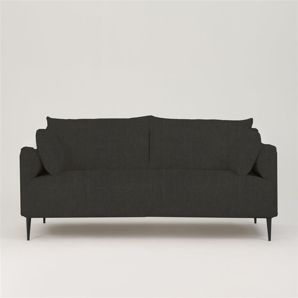 Positano 3 seater - Matt Black Legs - Brera Lino Charcoal