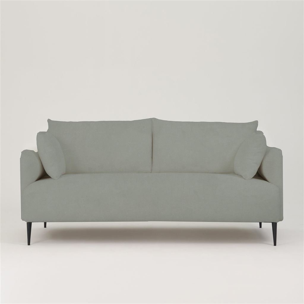 Positano 3 seater - Matt Black Legs - Cassia Velvet Zinc