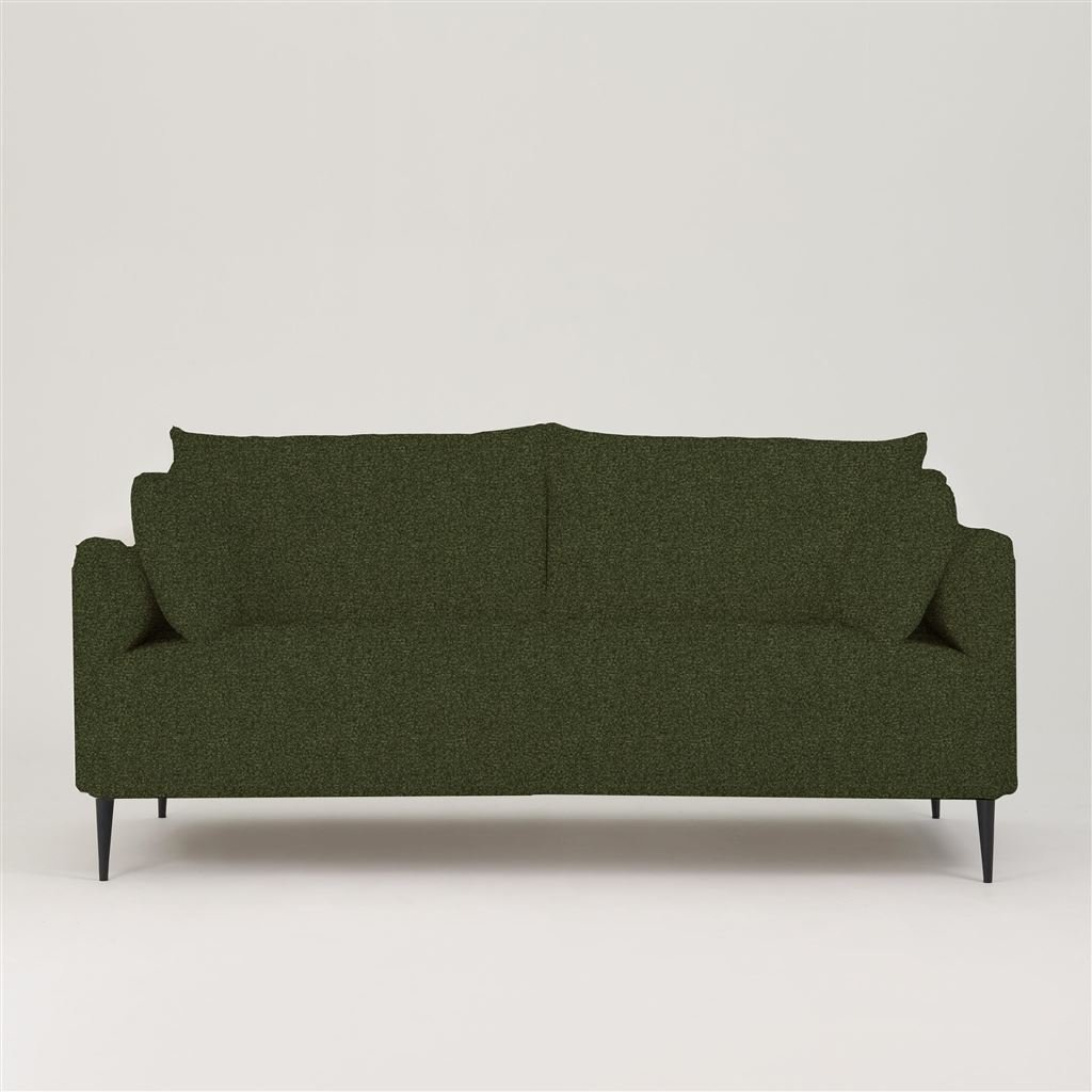 Positano 3 seater - Matt Black Legs - Aria Forest