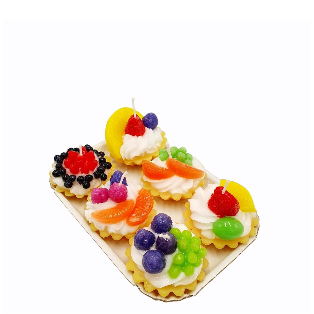 Mini Fruit Tart Cake Candles