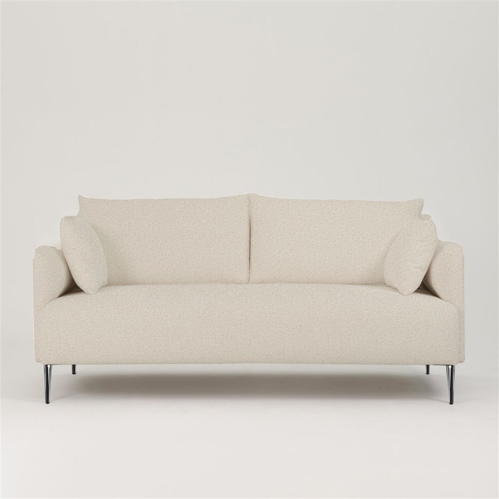 Positano 2.5 seater - Polished Steel Legs - Aria Chalk