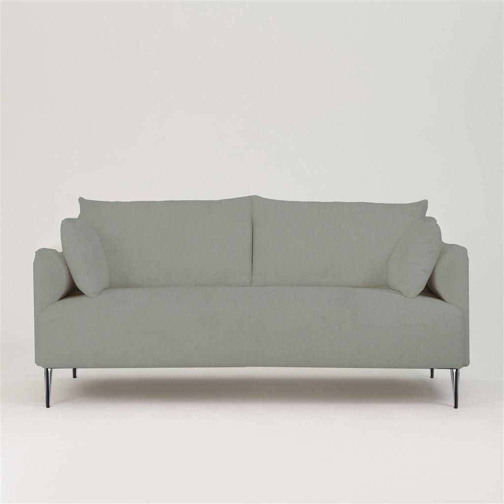 Positano 2.5 seater - Polished Steel Legs - Cassia Velvet Zinc