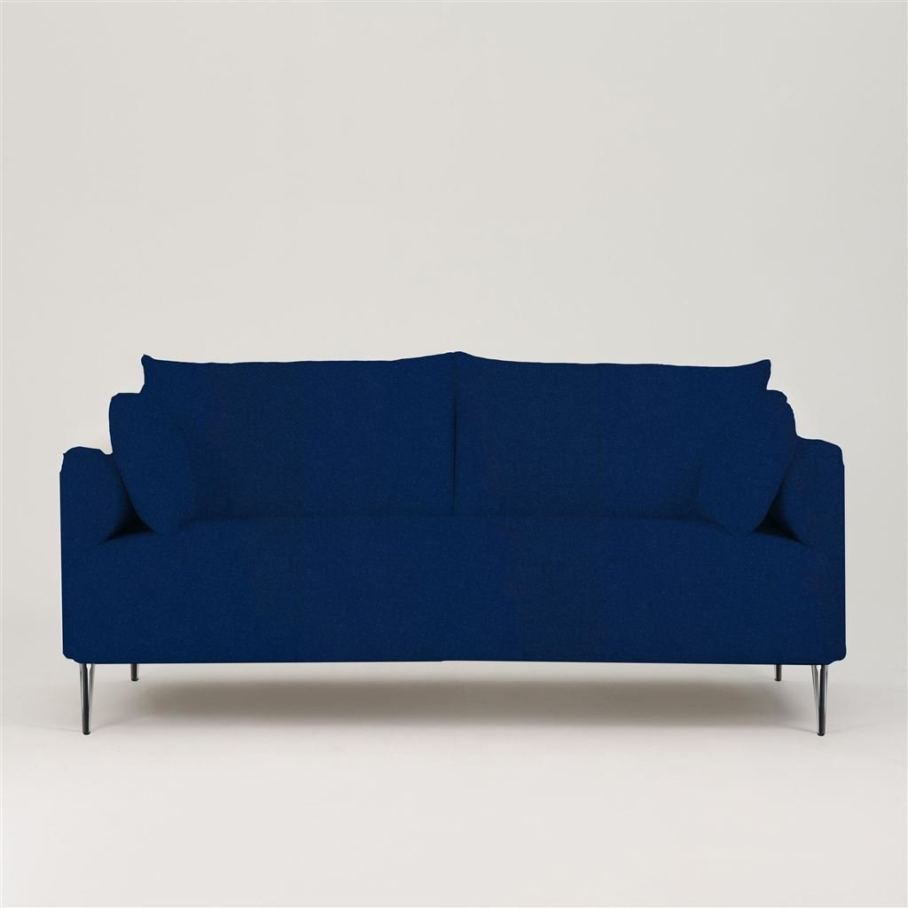 Positano 2.5 seater - Polished Steel Legs - Cassia Velvet Indigo