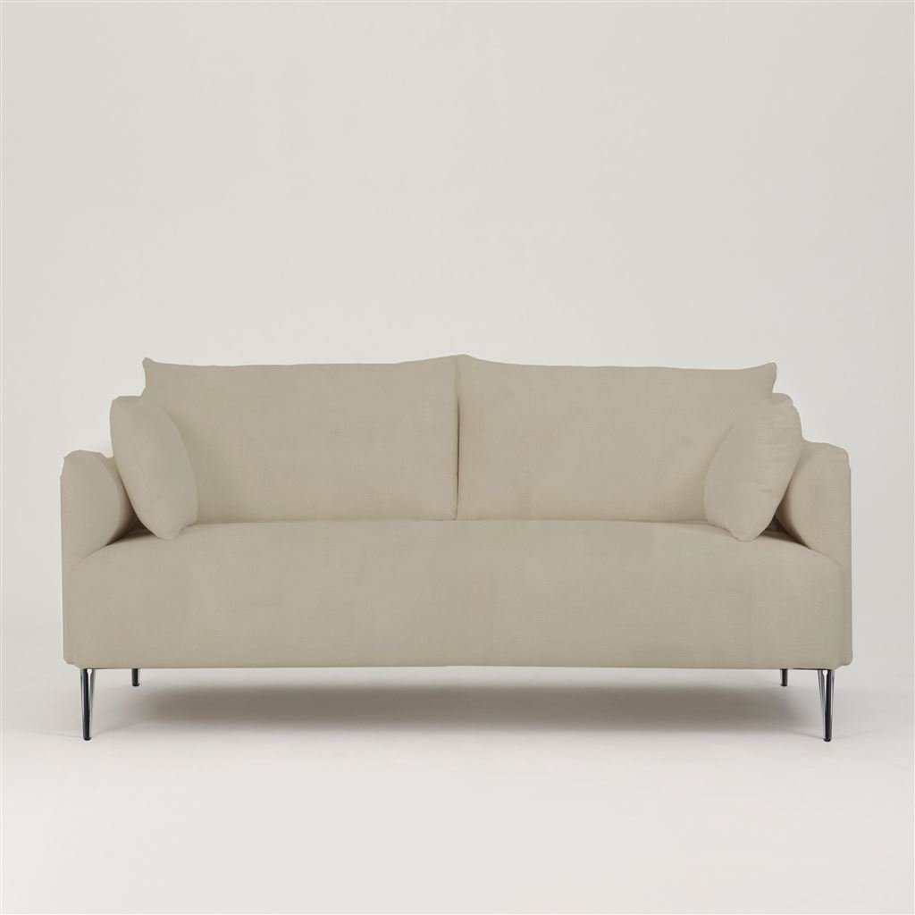 Positano 2.5 seater - Polished Steel Legs - Cassia Velvet Dove