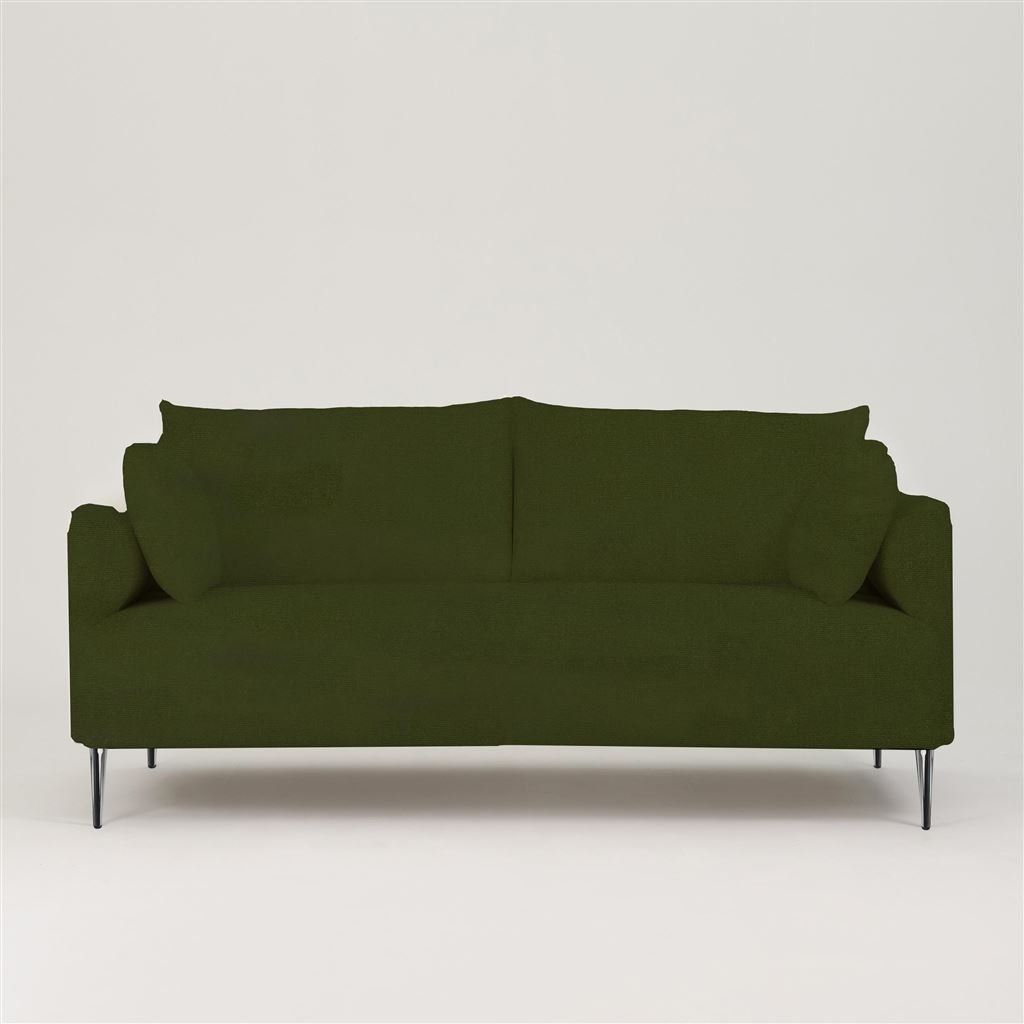 Positano 2.5 seater - Polished Steel Legs - Cassia Velvet Fern