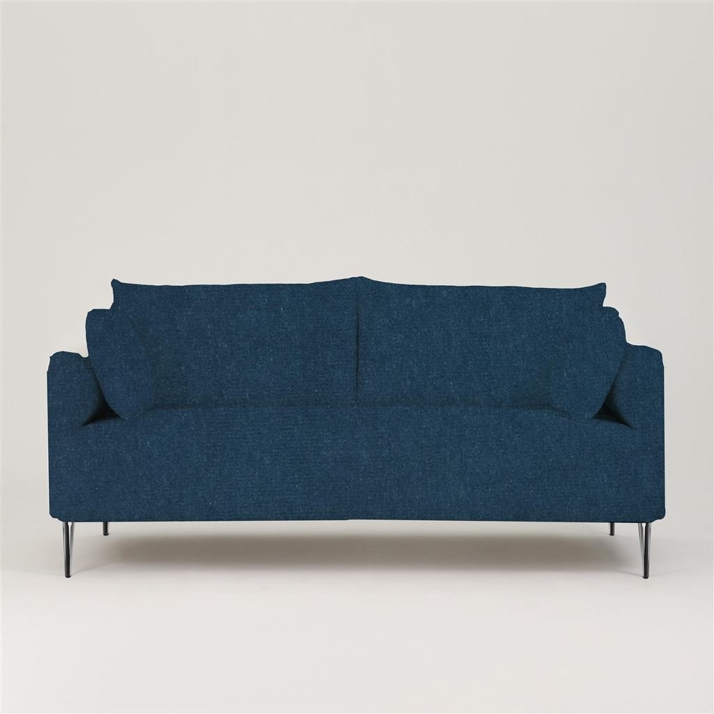 Positano 2.5 seater - Polished Steel Legs - Cassia Velvet Prussian