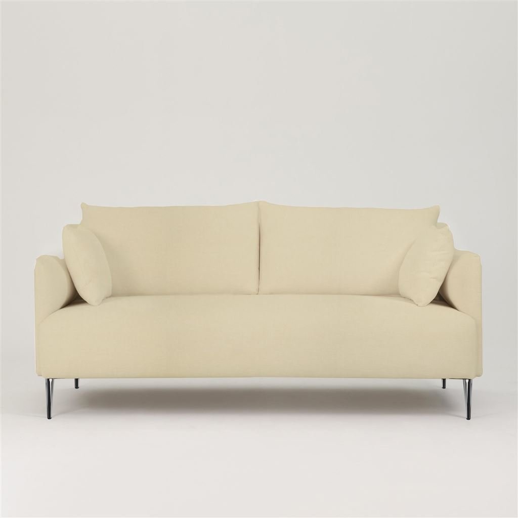 Positano 2.5 seater - Polished Steel Legs - Cassia Velvet Calico