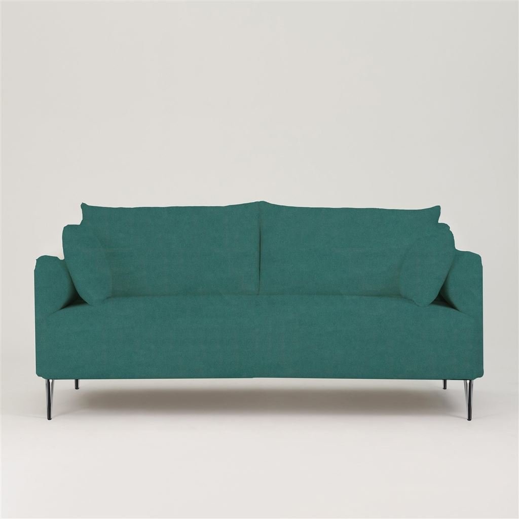 Positano 2.5 seater - Polished Steel Legs - Cassia Velvet Azure