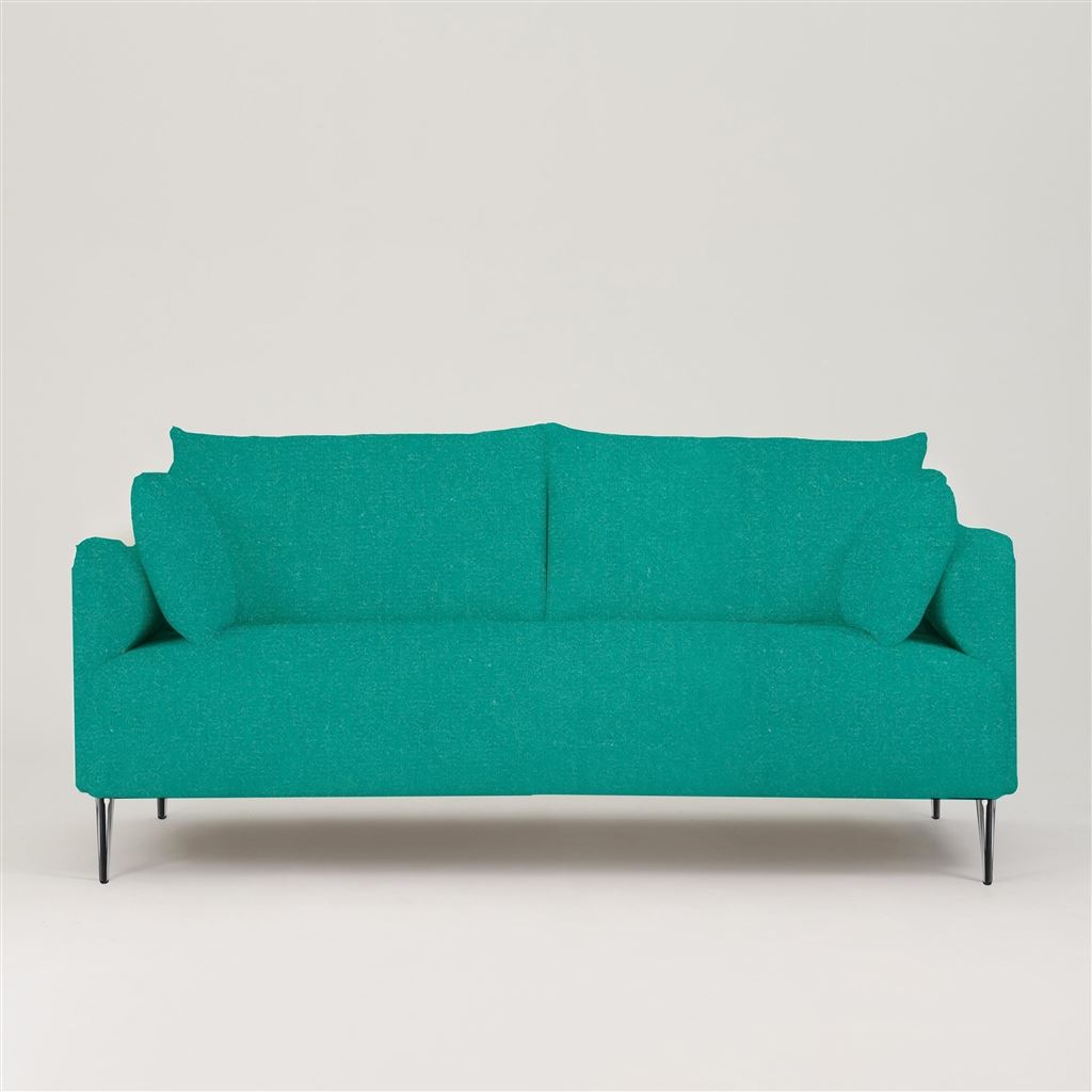 Positano 2.5 seater - Polished Steel Legs - Cassia Velvet Ocean