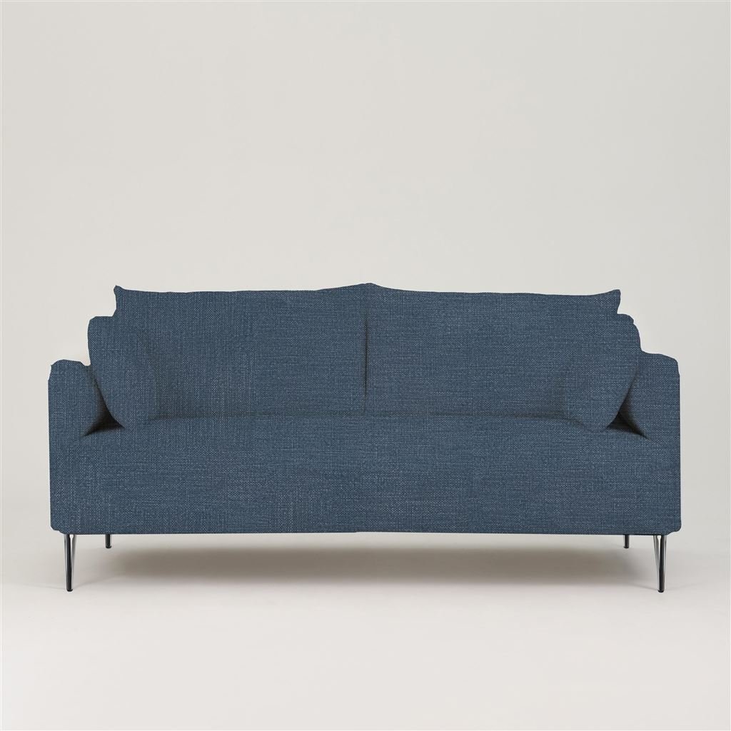 Positano 2.5 seater - Polished Steel Legs - Tortona Denim