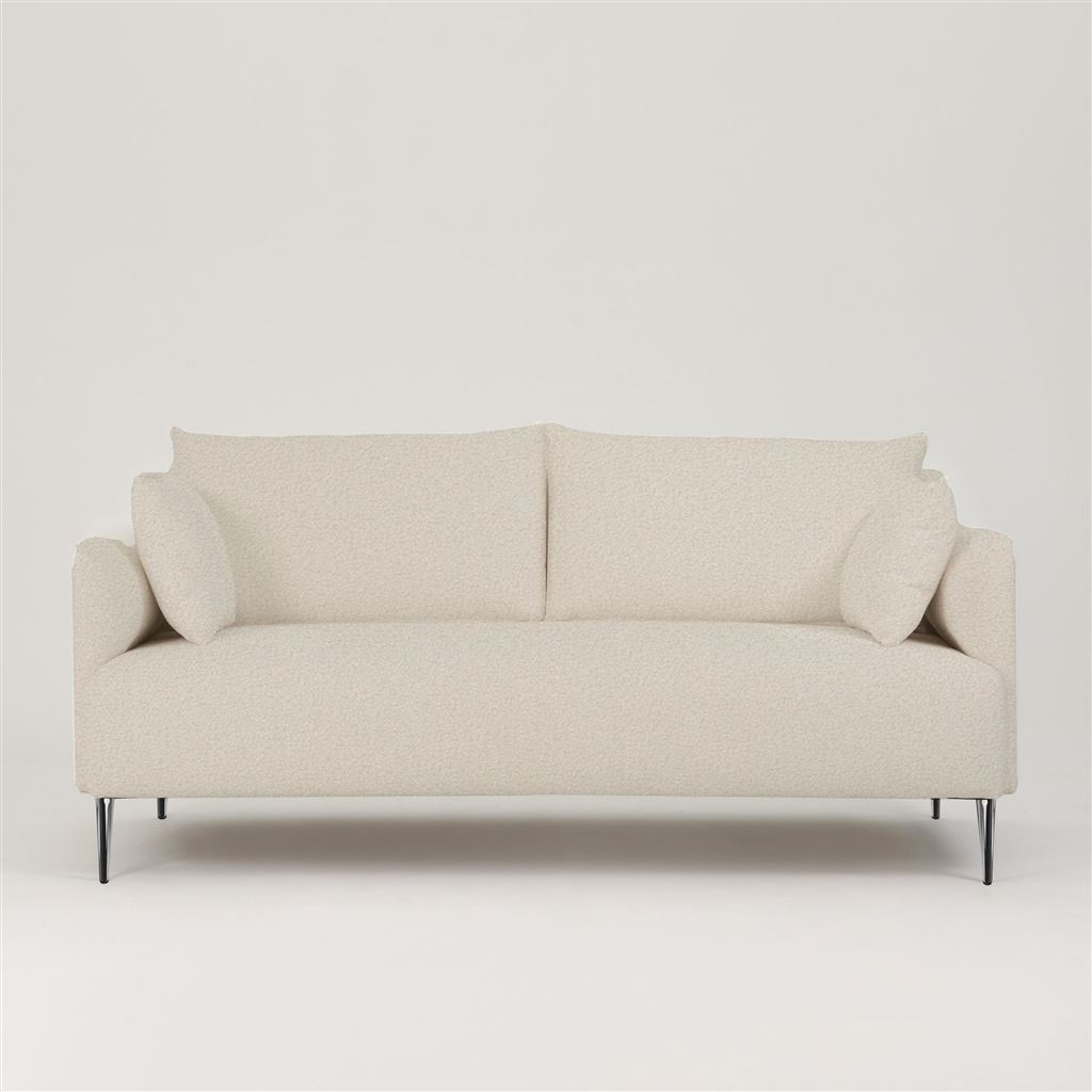 Positano 3 seater - Polished Steel Legs - Aria Chalk