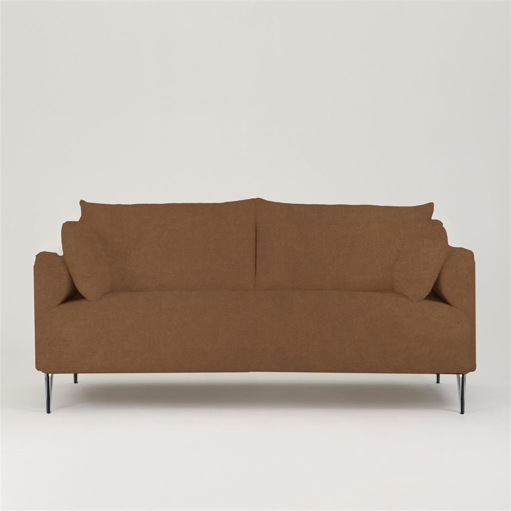 Positano 3 seater - Polished Steel Legs - Cassia Velvet Hazel