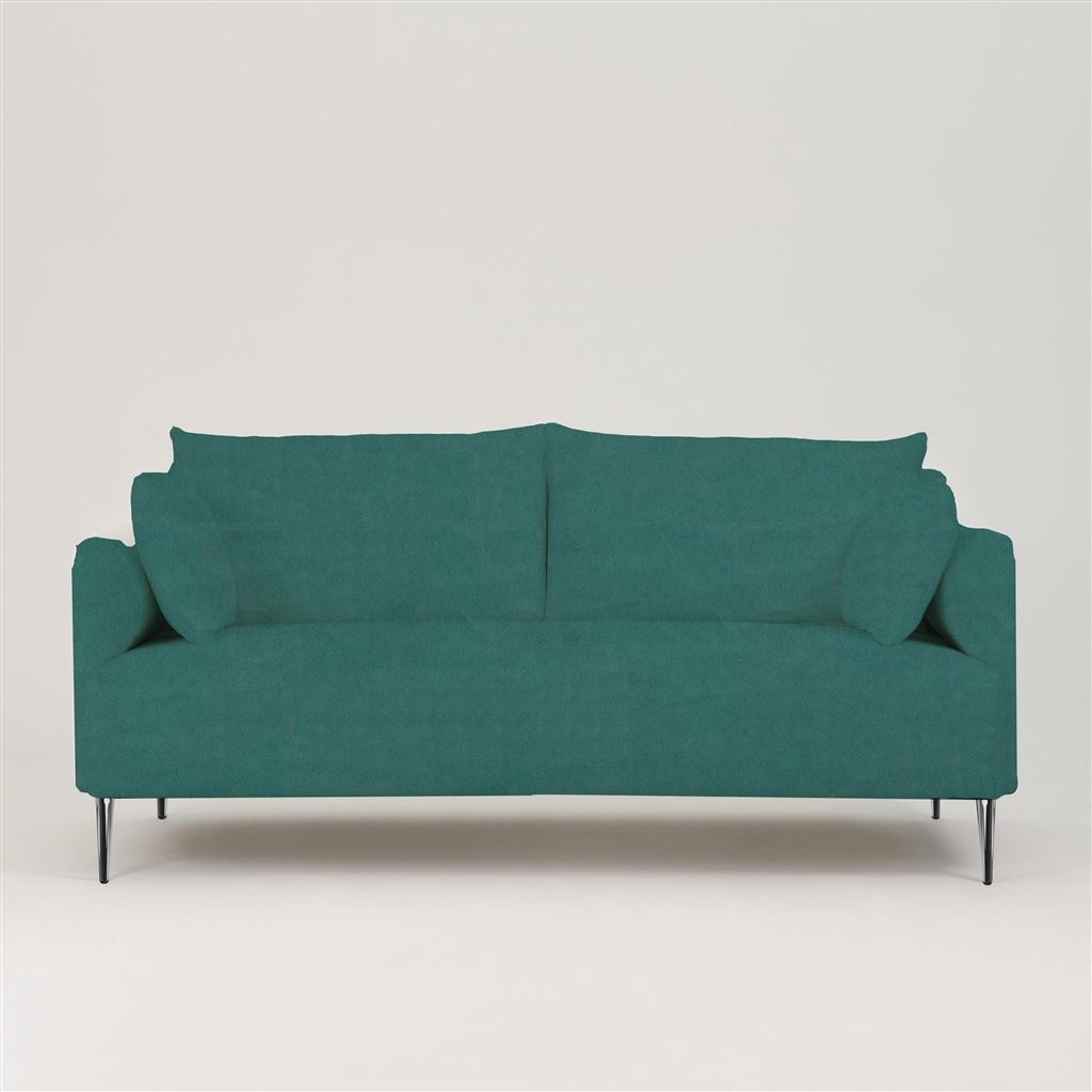 Positano 3 seater - Polished Steel Legs - Cassia Velvet Azure