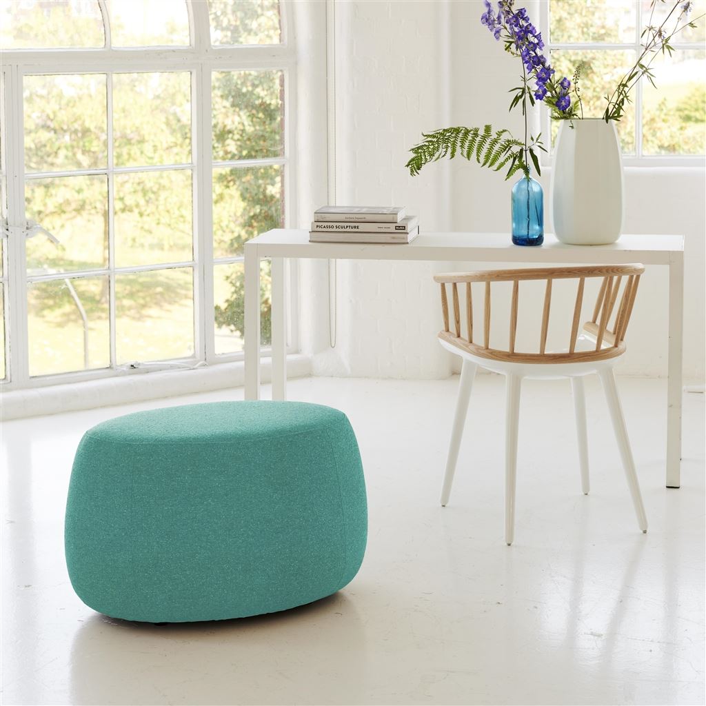 Maranello - Small/Tall Ottoman - Cassia Velvet Ocean