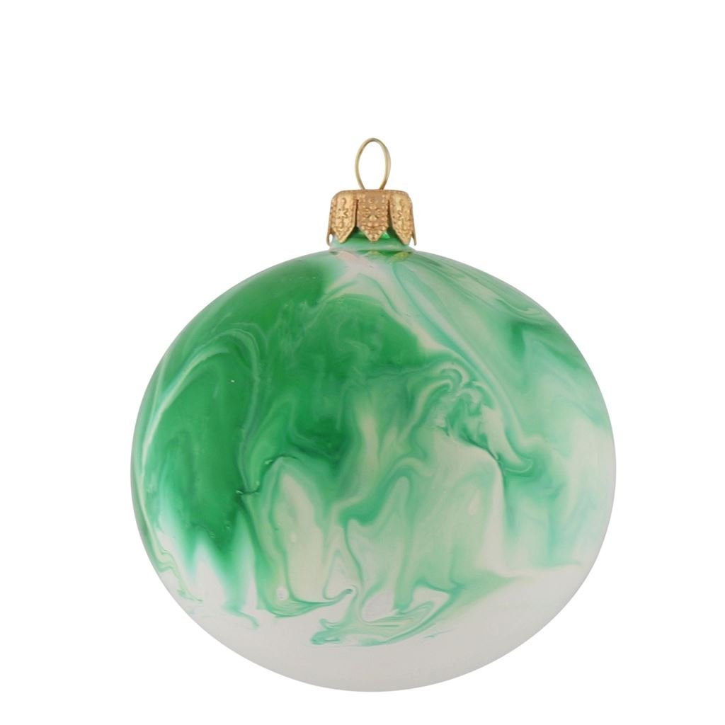 Jade Marbled Christmas Decorations Set Of 3  