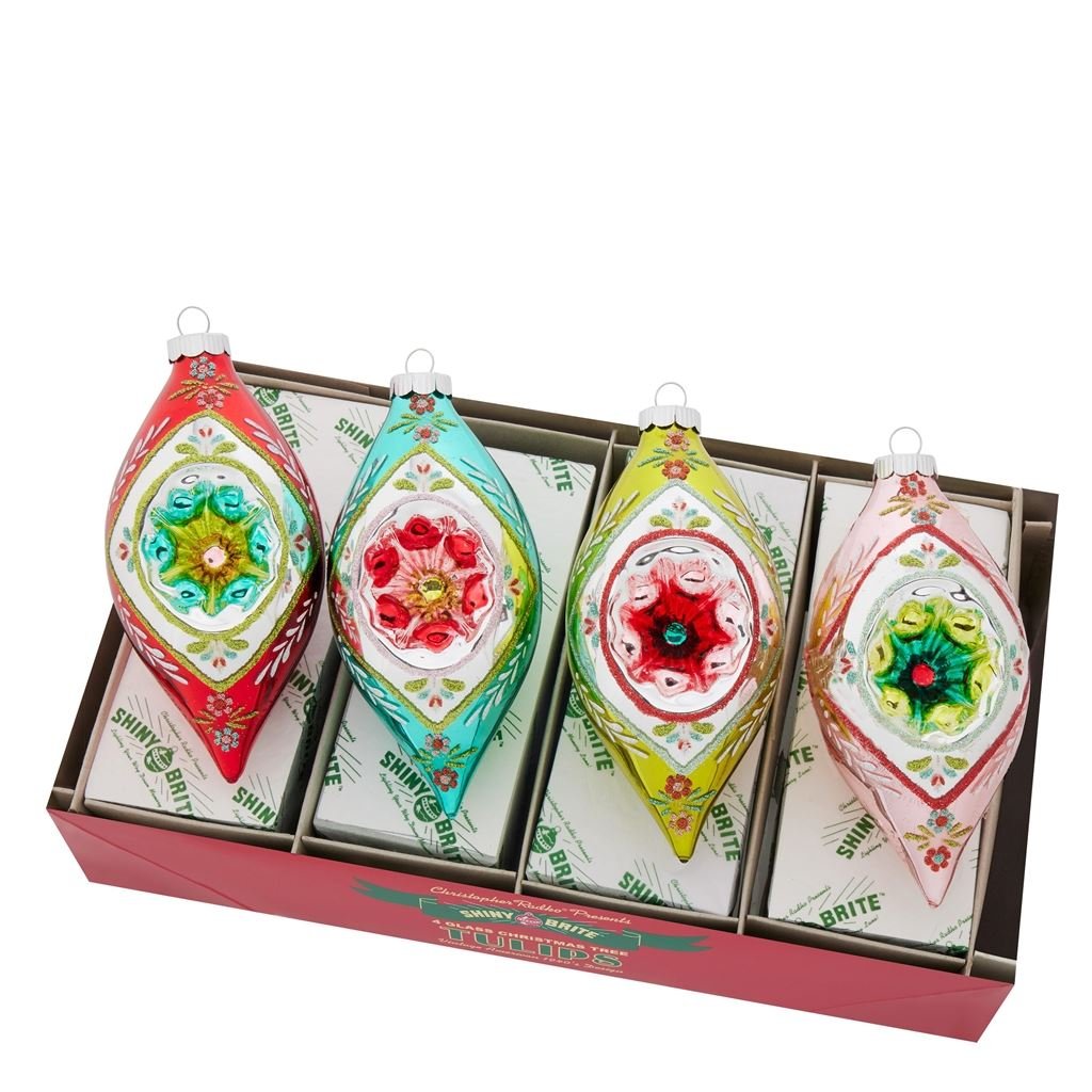 Tulip Reflector Christmas Decorations Set Of 4