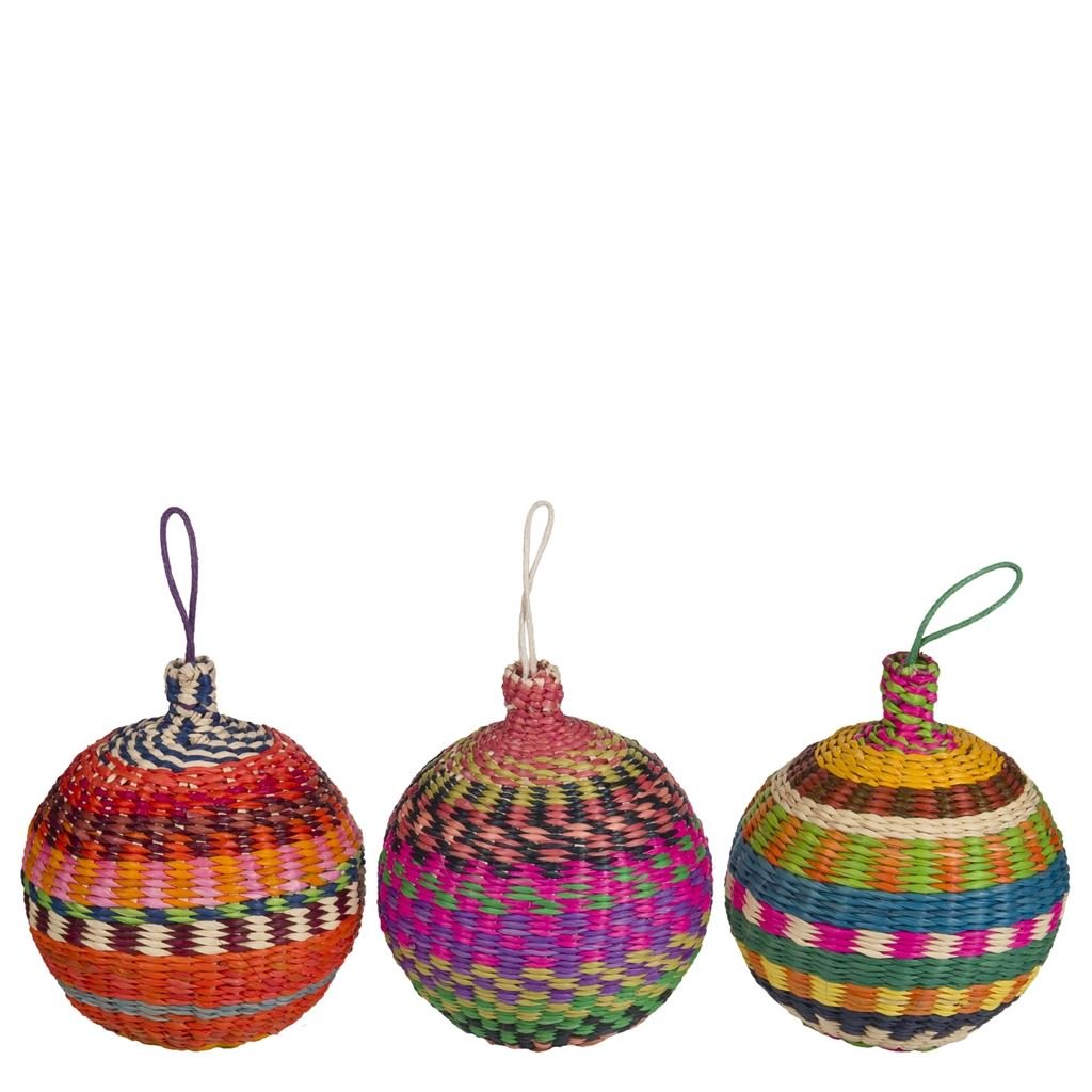 Small Rattan Christmas Decorations Set of 3