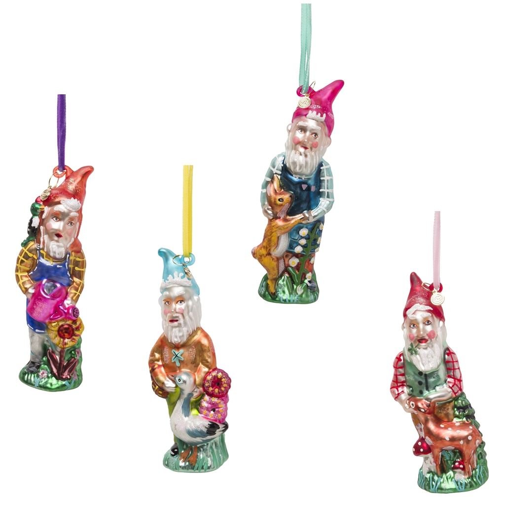 Nathalie Lete Gnome Christmas Decoration set of 4 