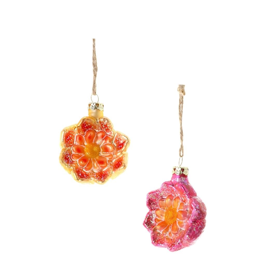 Dahlia Christmas Decorations Set Of 2