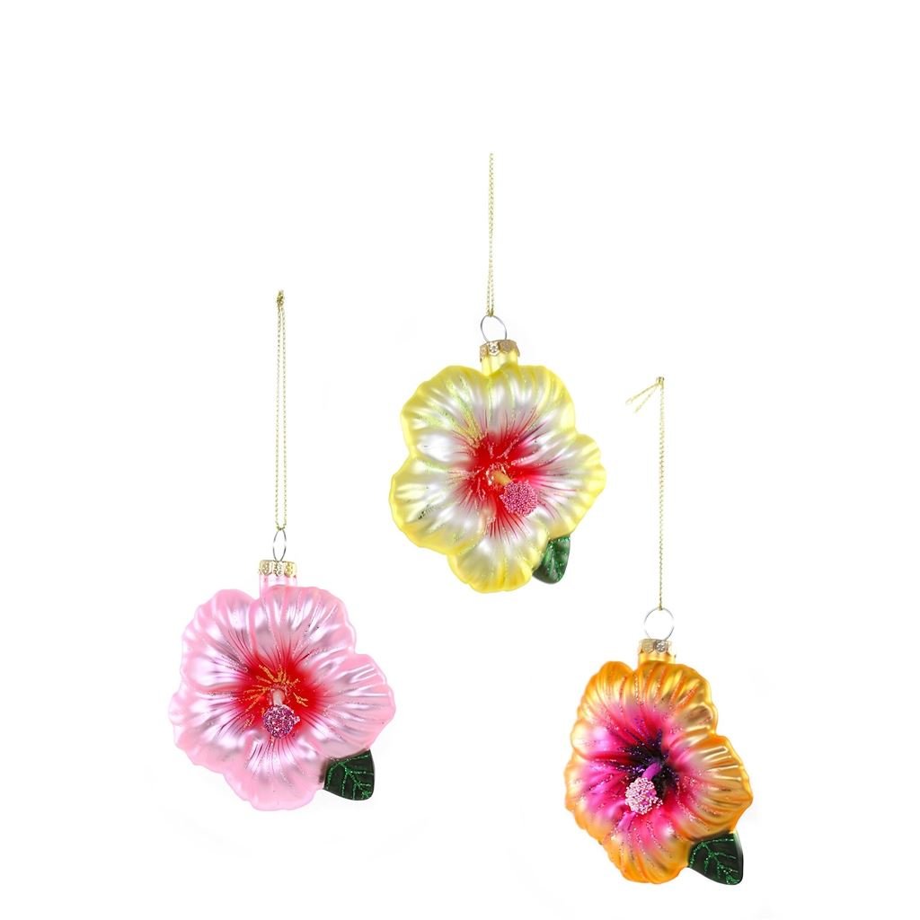 Hibiscus Christmas Decorations Set Of 3 