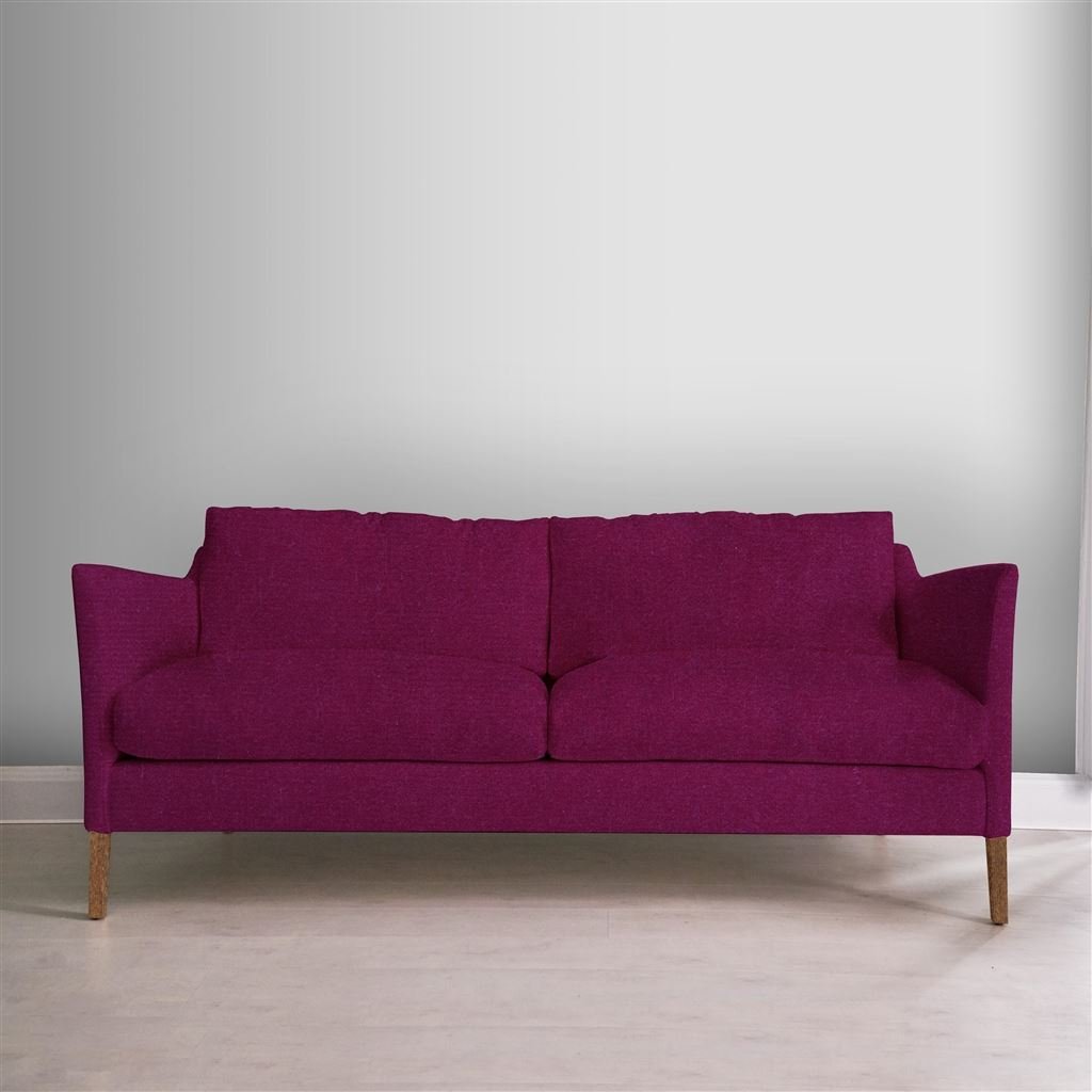 Milan 2.5 Seat Sofa - Cassia - Fuchsia - Walnut Leg