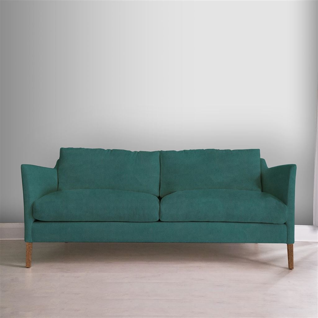 Milan 2.5 Seat Sofa - Cassia - Azure - Walnut Leg