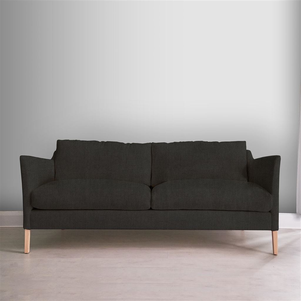 Milan 2.5 Seat Sofa - Brera Lino - Charcoal - Beech Leg