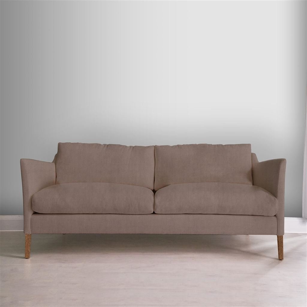 Milan 2.5 Seat Sofa - Brera Lino - Cameo - Walnut Leg