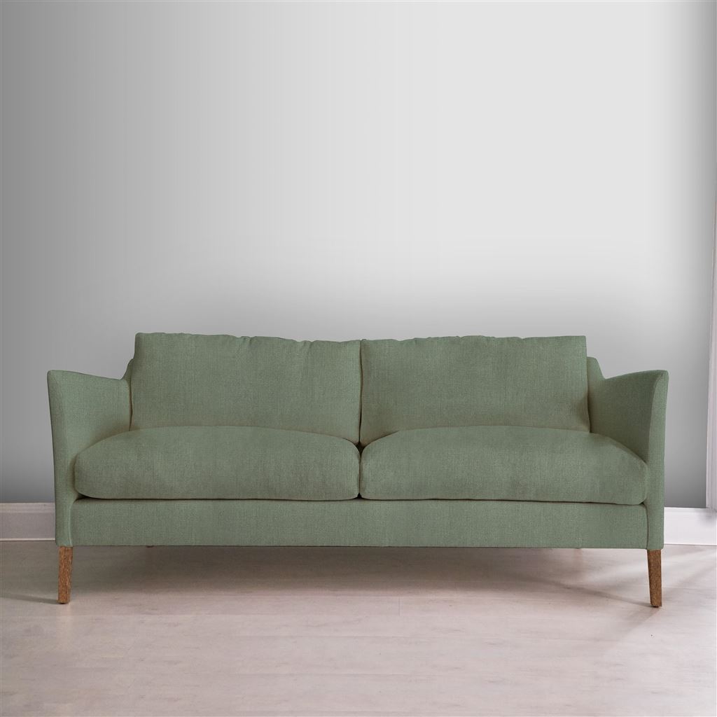 Milan 2.5 Seat Sofa - Brera Lino - Thyme - Walnut Leg