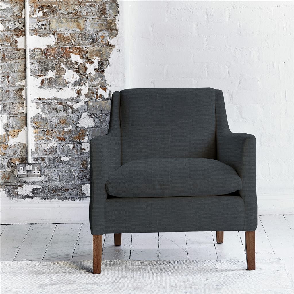 Milan Chair - Brera Lino - Dusk - Walnut Leg