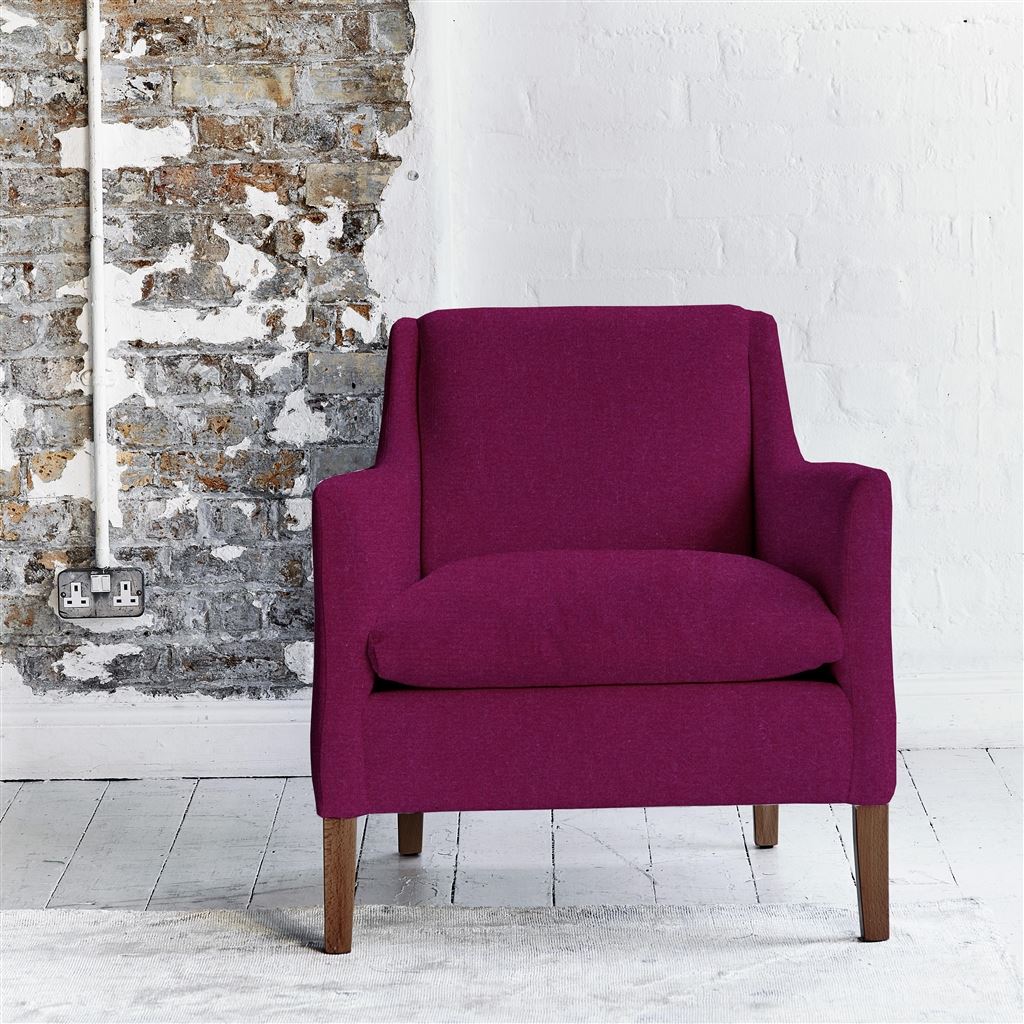 Milan Chair - Cassia - Fuchsia - Walnut Leg