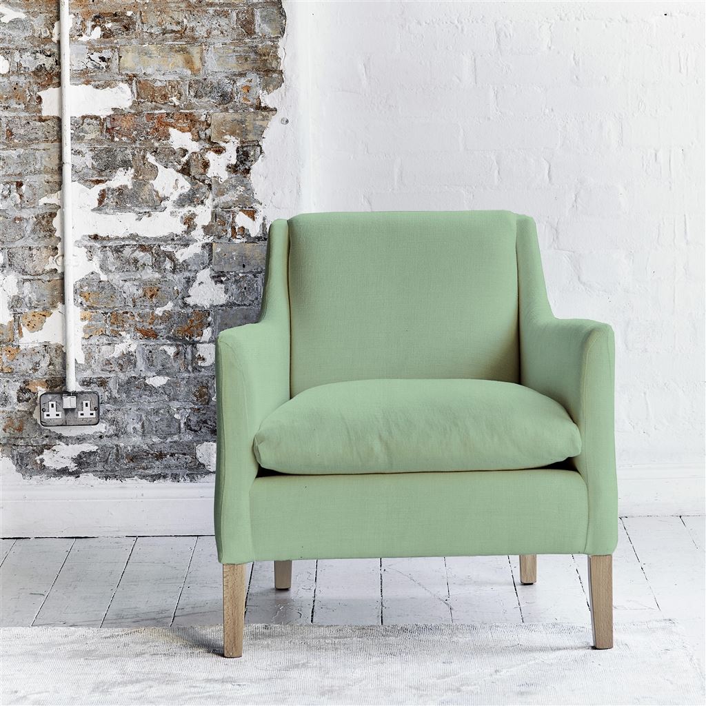 Milan Chair - Brera Lino - Pale Jade - Beech Leg