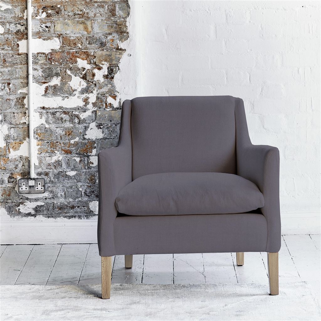 Milan Chair - Brera Lino - Slate - Beech Leg