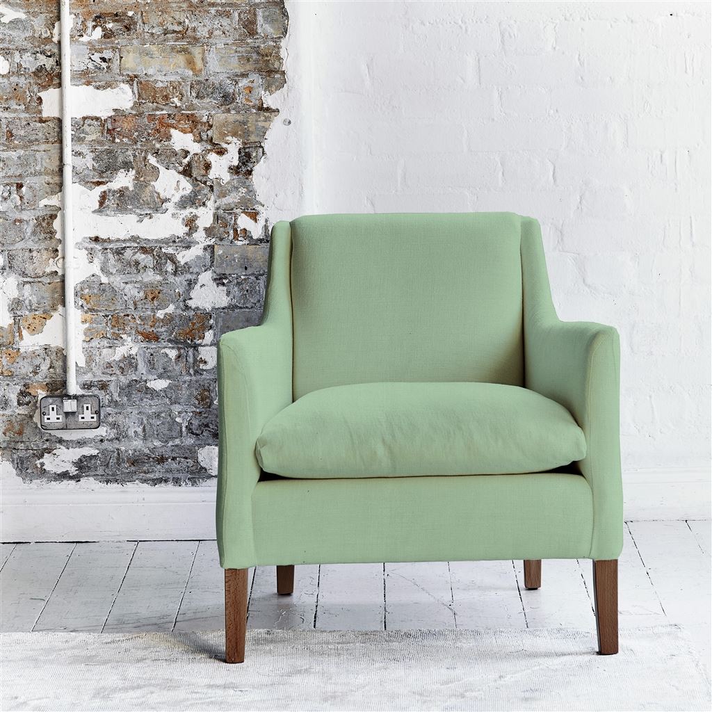 Milan Chair - Brera Lino - Pale Jade - Walnut Leg