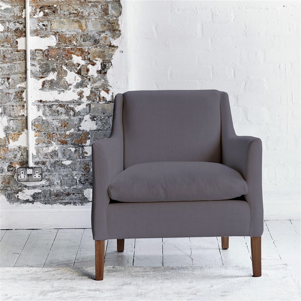 Milan Chair - Brera Lino - Slate - Walnut Leg