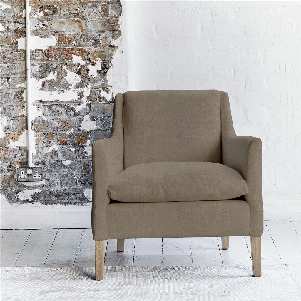 Milan Chair - Brera Lino - Cocoa - Beech Leg