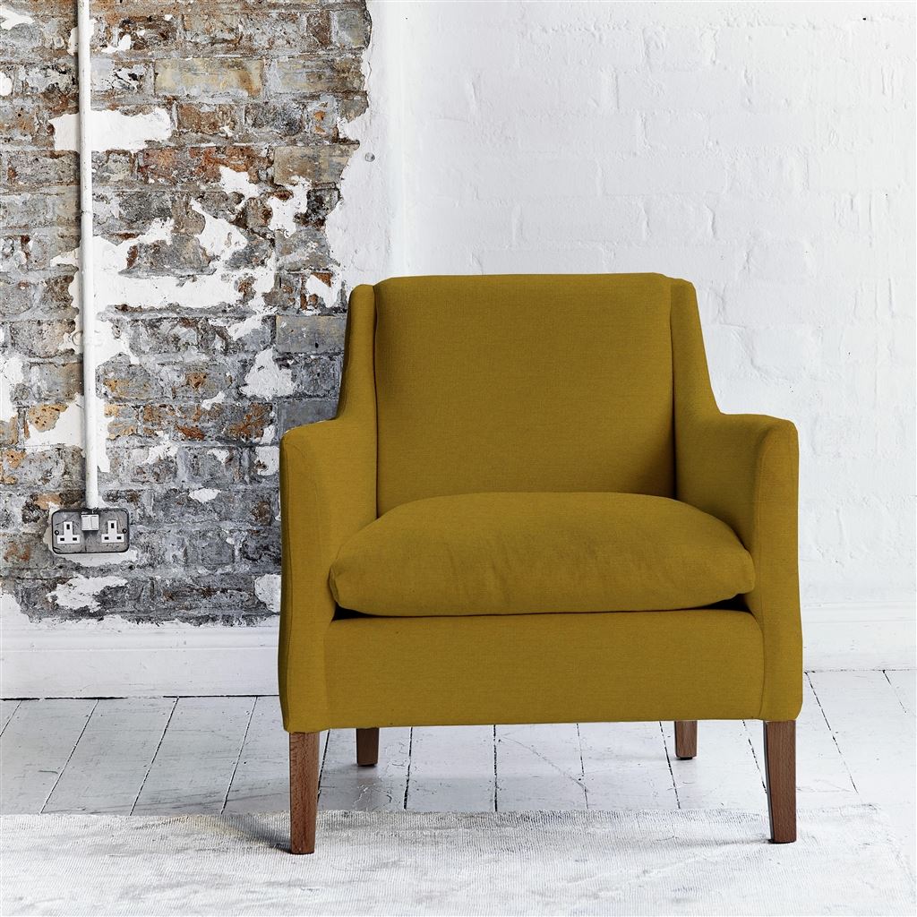 Milan Chair - Tarazona - Ochre - Walnut Leg