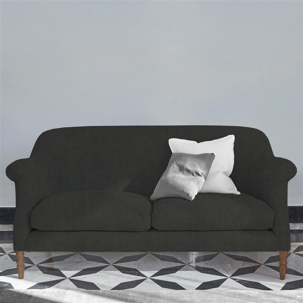 Paris 2.5 Seat Sofa - Brera Lino - Charcoal - Walnut Leg