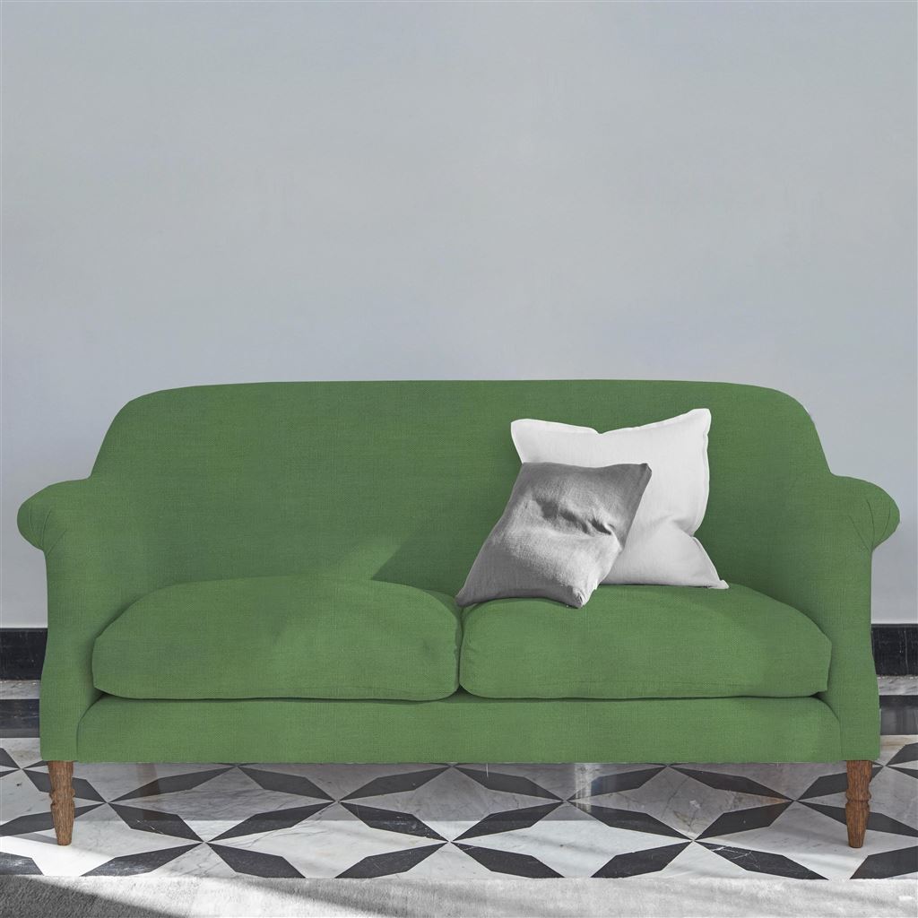 Paris 2.5 Seat Sofa - Brera Lino - Emerald - Walnut Leg