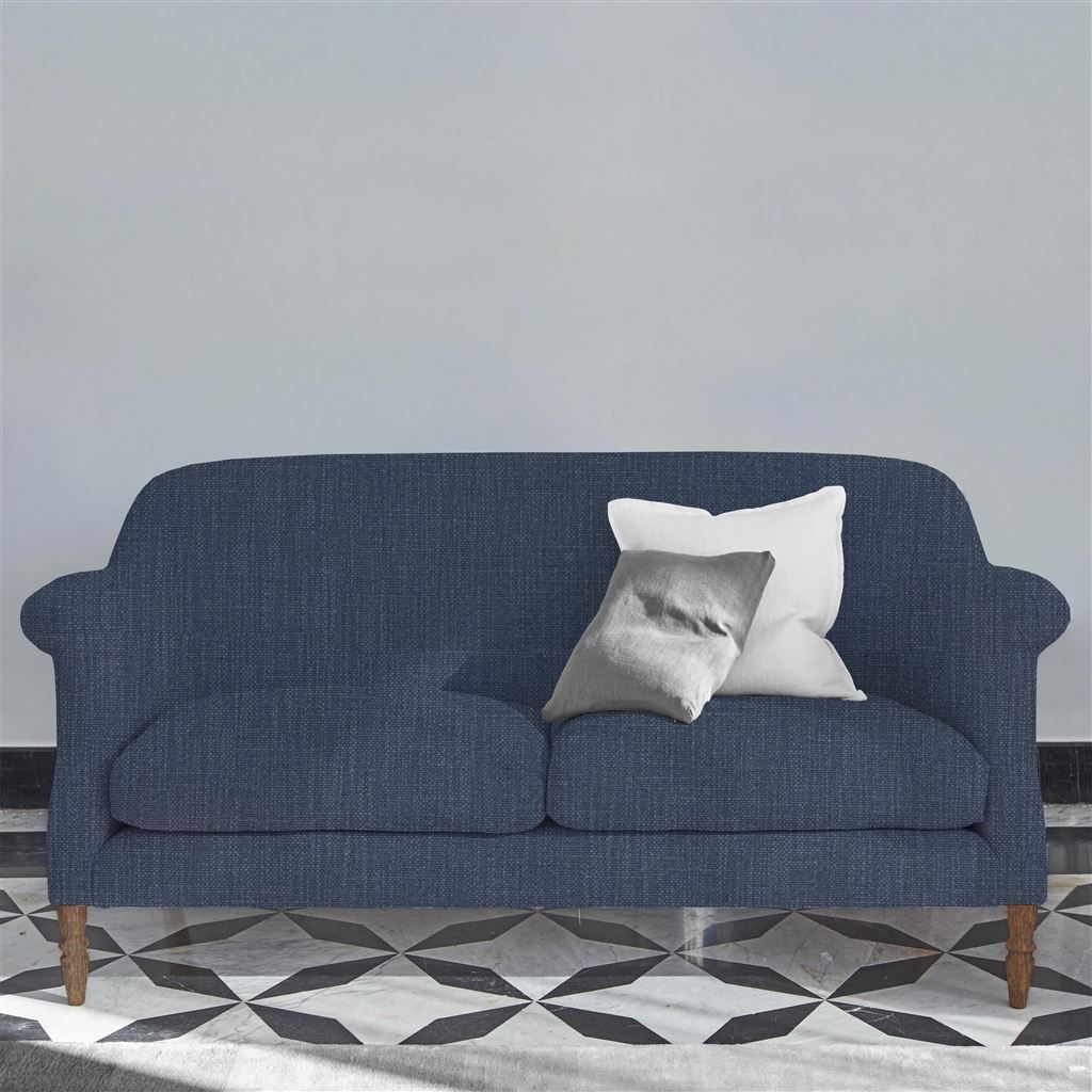 Paris 2.5 Seat Sofa - Tortona - Indigo - Walnut Leg