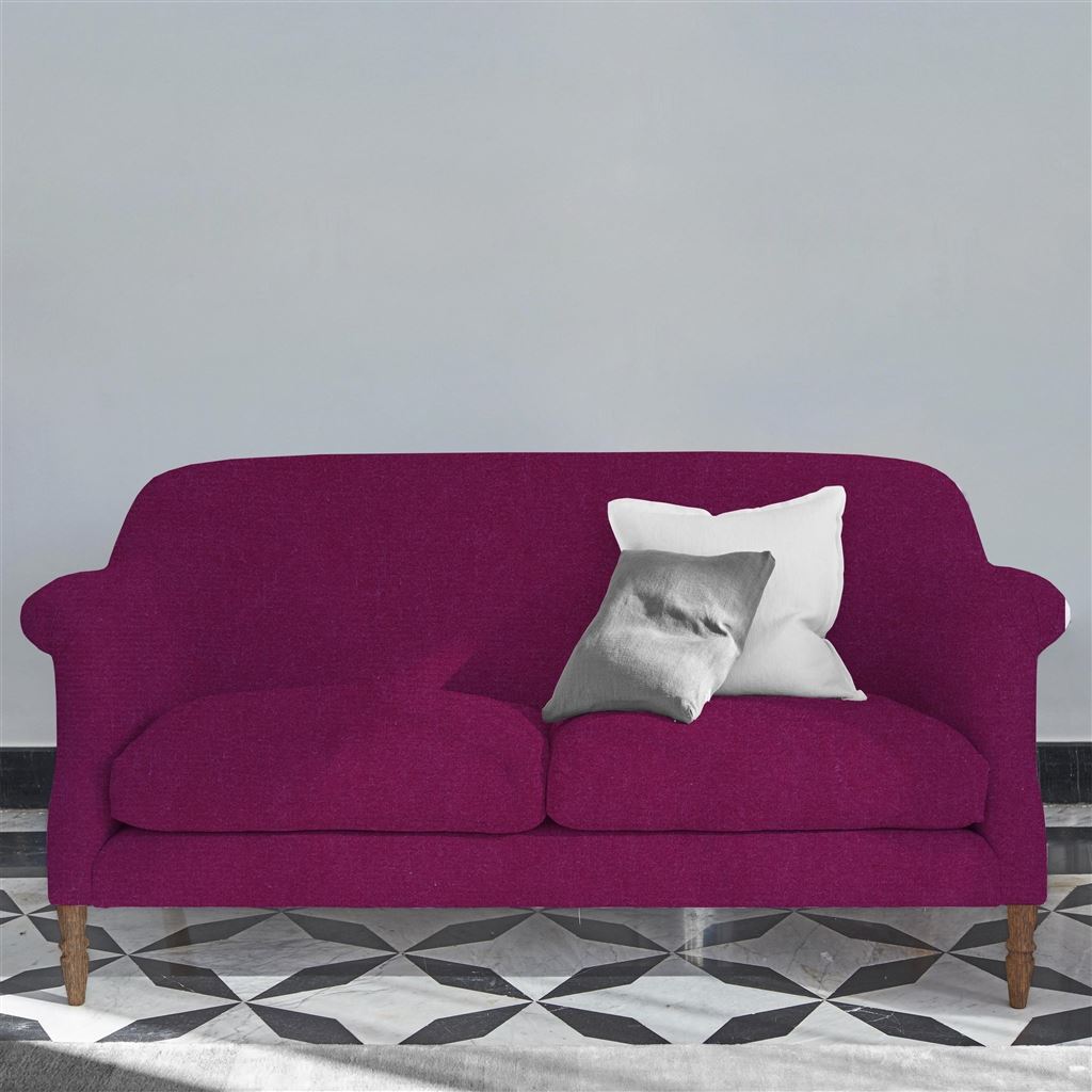 Paris 2.5 Seat Sofa - Cassia - Fuchsia - Walnut Leg