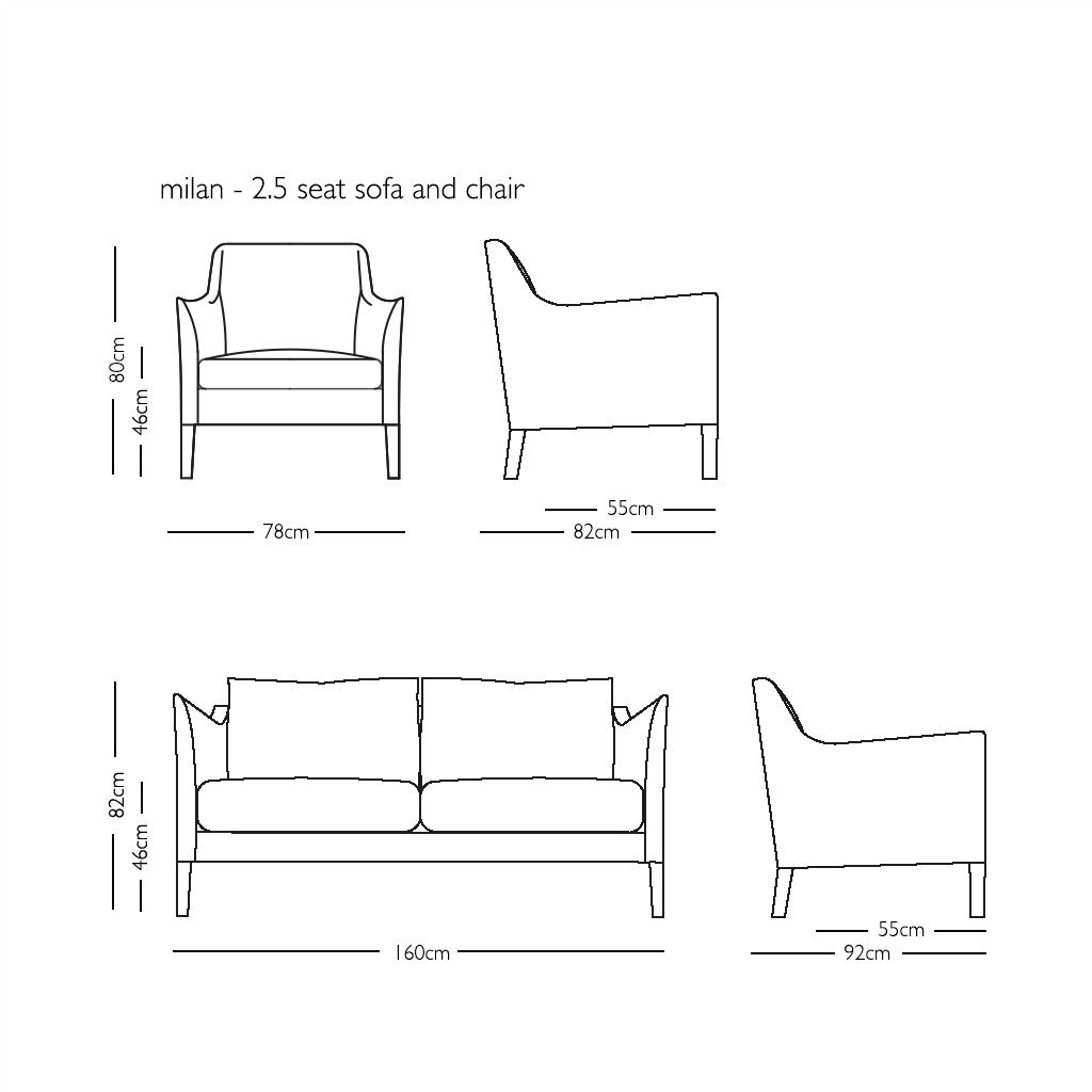 Milan 2.5 Seat Sofa