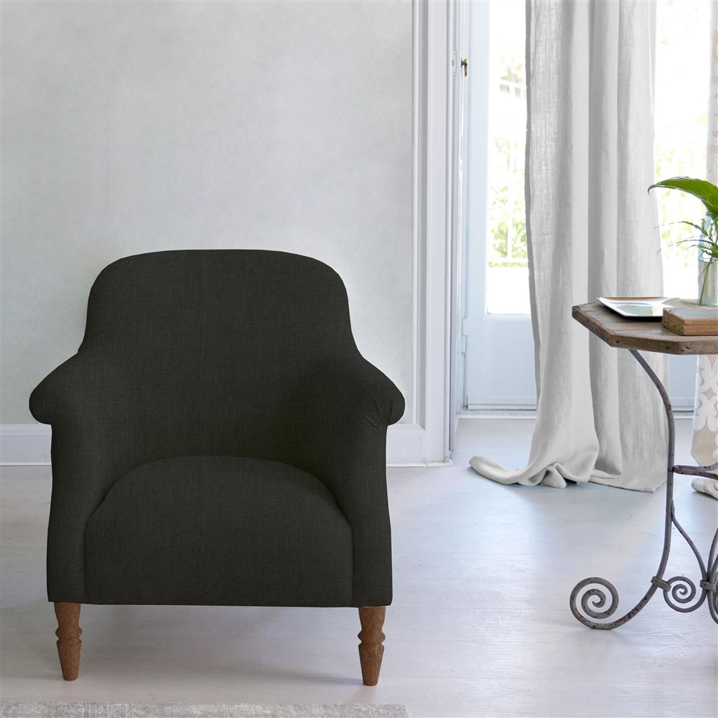 Paris Chair - Brera Lino - Charcoal - Walnut Leg