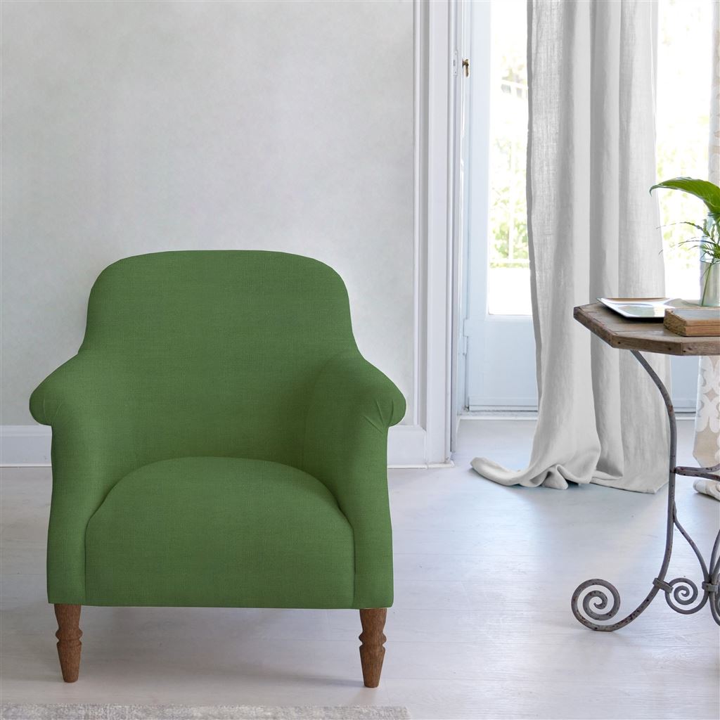 Paris Chair - Brera Lino - Emerald - Walnut Leg