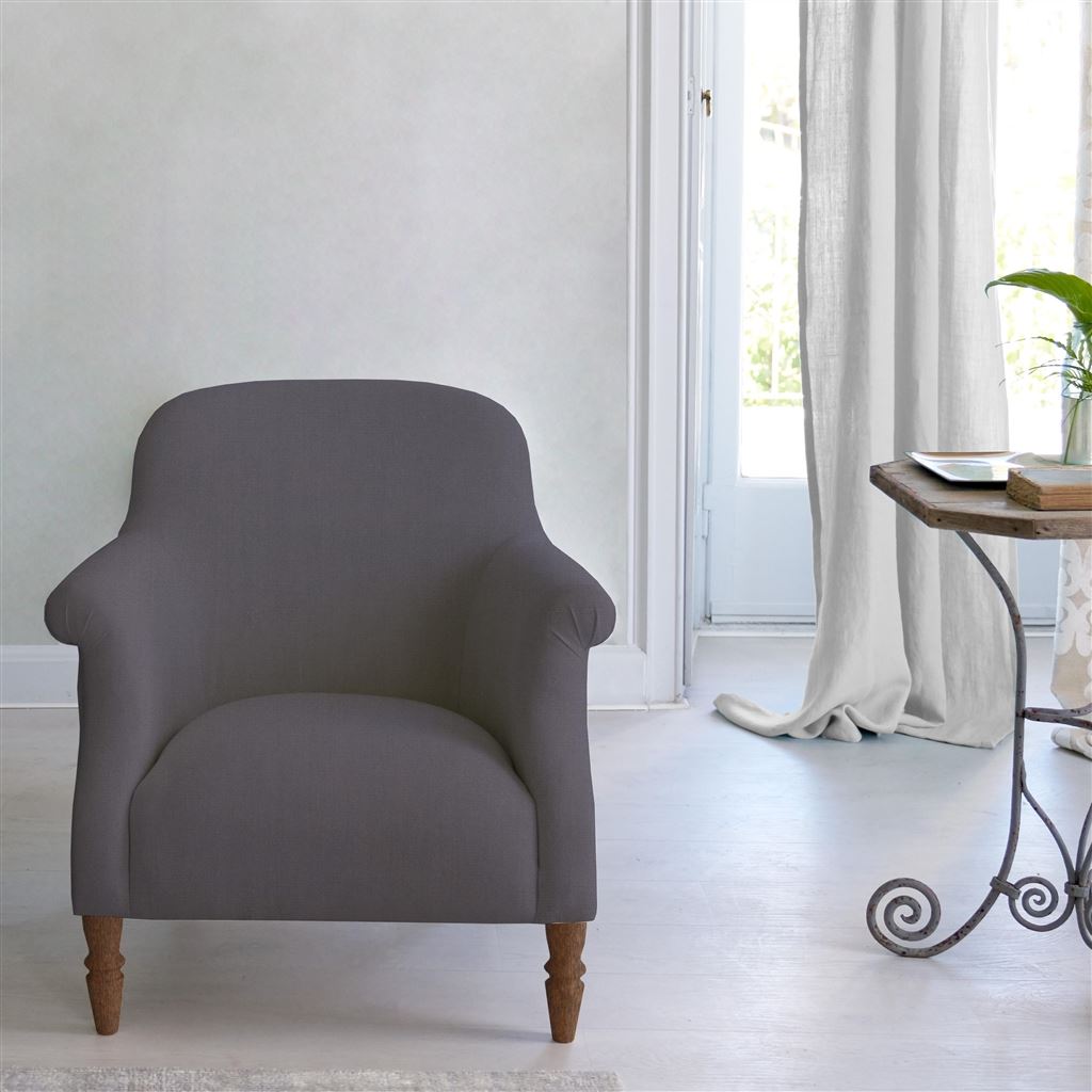 Paris Chair - Brera Lino - Slate - Walnut Leg