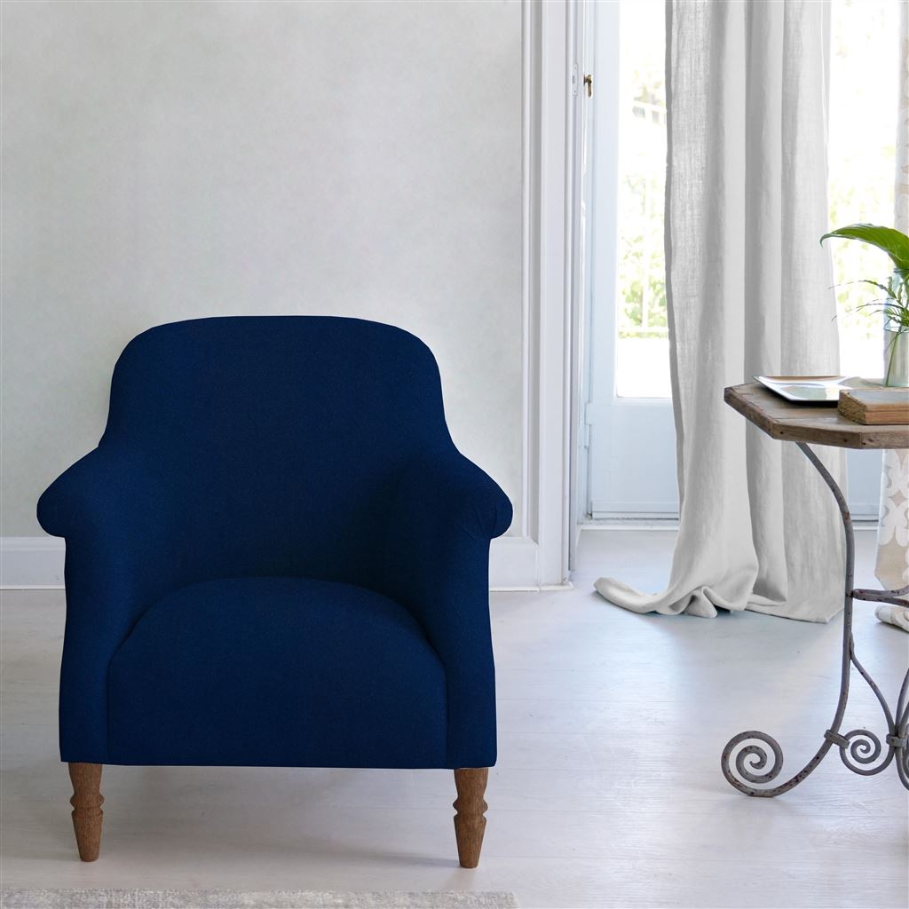 Paris Chair - Cassia - Indigo - Walnut Leg