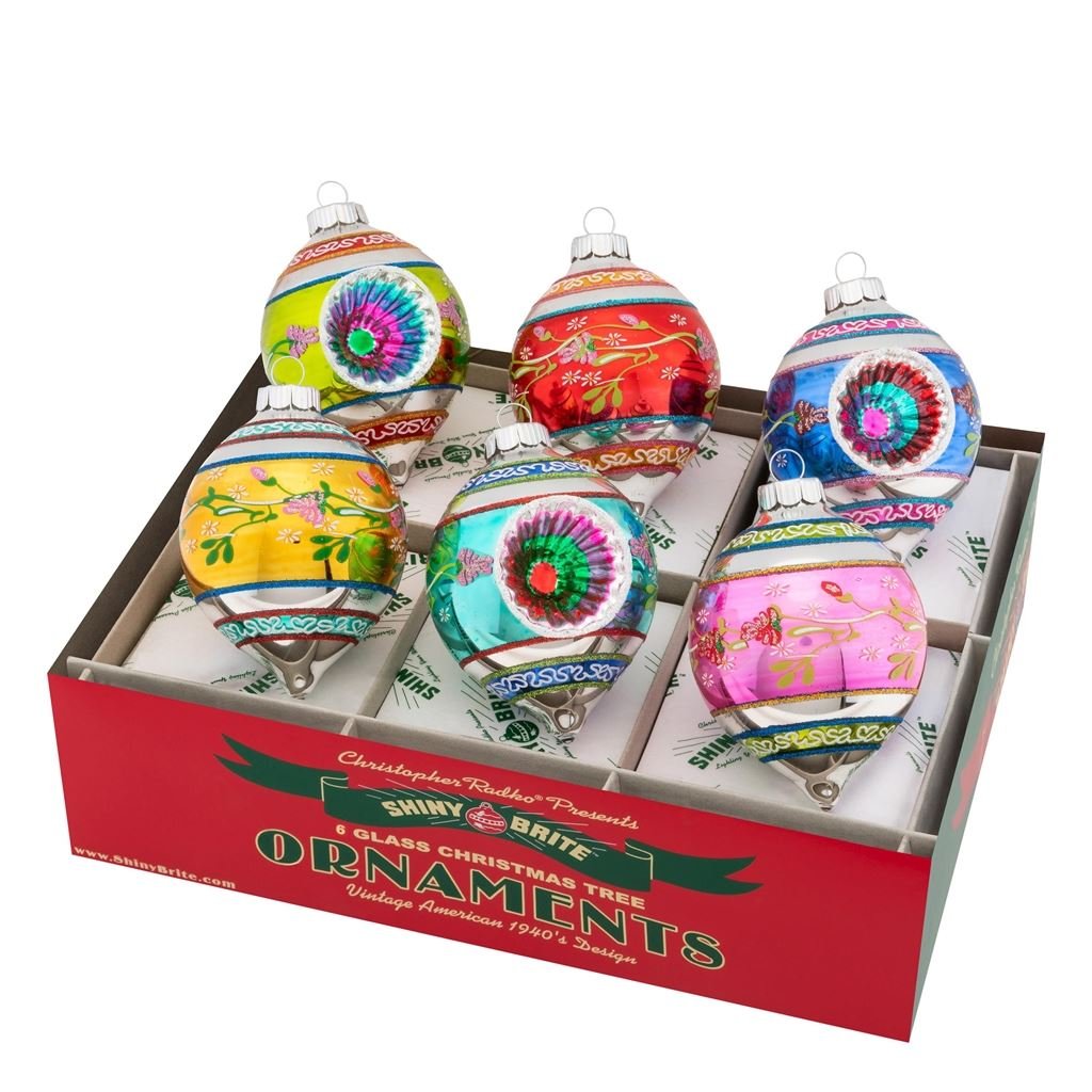 Round Reflector Christmas Decorations Set Of 6 