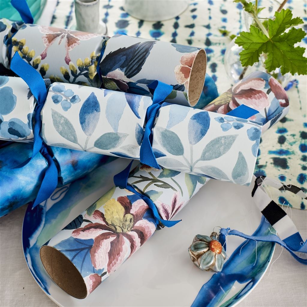 Ikebana Cobalt Christmas Crackers